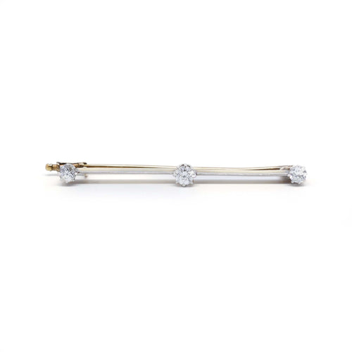 Broche Broche barrette en or jaune, platine et diamants 58 Facettes 200044R
