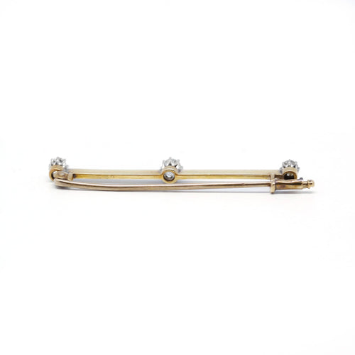 Broche Broche barrette en or jaune, platine et diamants 58 Facettes 200044R