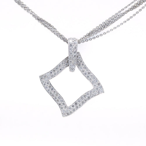 Collier Collier pendentif losangé en or blanc et diamants 58 Facettes 200011R