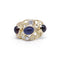 Bague 51 Bague en or jaune avec saphir, grenats et diamants 58 Facettes 200015R