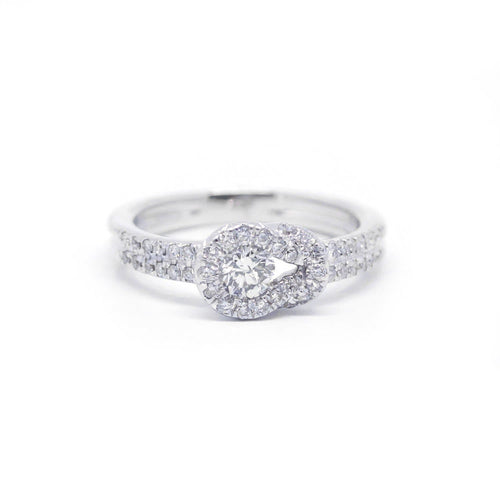 Bague 49 Bague en or blanc et diamants 58 Facettes 200049R