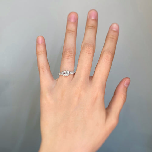 Bague 49 Bague en or blanc et diamants 58 Facettes 200049R