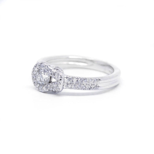 Bague 49 Bague en or blanc et diamants 58 Facettes 200049R