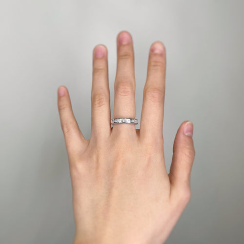 Bague 52 Alliance tour complet en or blanc et diamants 58 Facettes 180245R