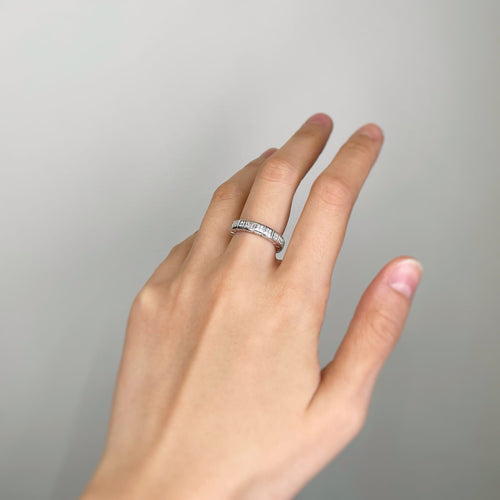Bague 52 Alliance tour complet en or blanc et diamants 58 Facettes 180245R