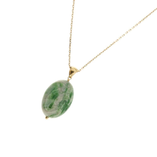 Collier Collier - Chaîne forçat en or jaune 18 ct et pendentif jade 58 Facettes 35132