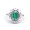 Bague 61 Bague en or blanc, émeraude et diamants 58 Facettes 190094R