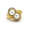 Bague 54 Toi et Moi - Bague en or jaune, perles et diamants 58 Facettes 130160R