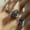 Bague 54 Marquise - Bague en or blanc, rubis et diamants 58 Facettes 230023SP