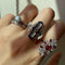 Bague 54 Marquise - Bague en or blanc, rubis et diamants 58 Facettes 230023SP