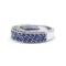 Bague 53 Bague en or blanc, diamants et saphirs 58 Facettes 220444R