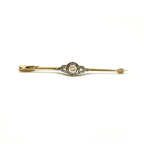 Broche Broche barrette XIXe en or jaune et diamants 58 Facettes 150387R