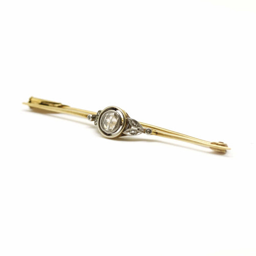 Broche Broche barrette XIXe en or jaune et diamants 58 Facettes 150387R
