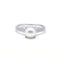 Bague 52 Bague solitaire en or blanc avec perle et diamants 58 Facettes 130136R-160047R