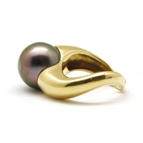 Bague 49 Bague ondoyante en or jaune et perle de Tahiti 58 Facettes 160265R