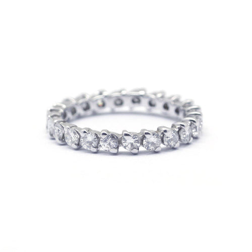 Bague 52 Alliance américaine en or blanc et diamants 58 Facettes 180198R