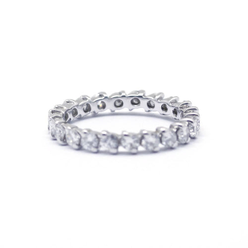 Bague 52 Alliance américaine en or blanc et diamants 58 Facettes 180198R