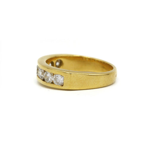 Bague 54 Demi-alliance - Bague en or jaune et diamants 58 Facettes 220570R