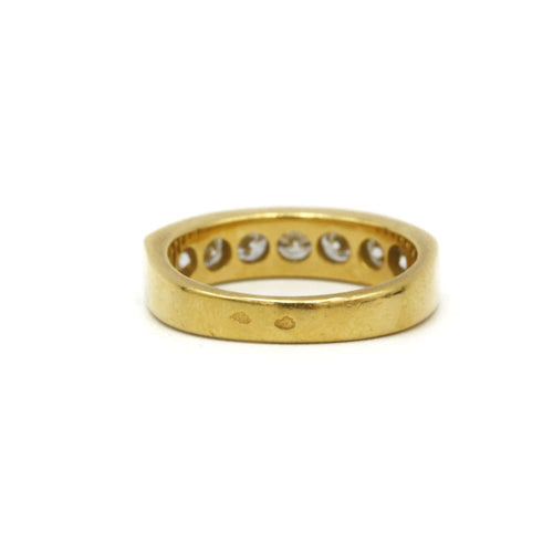 Bague 54 Demi-alliance - Bague en or jaune et diamants 58 Facettes 220570R