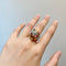Bague 55 Bague architecturale en or jaune, platine, citrine, diamants et rubis 58 Facettes 230037SP