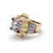 Bague 55 Bague architecturale en or jaune, platine, citrine, diamants et rubis 58 Facettes 230037SP