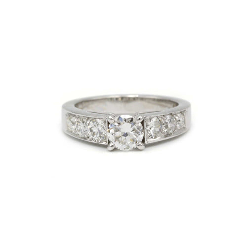 Bague 50 Bague solitaire en platine et diamants 58 Facettes 220504R