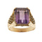 Bague Bague - Améthyste rectangulaire 6,50 ct en or jaune 18 ct 58 Facettes 35012
