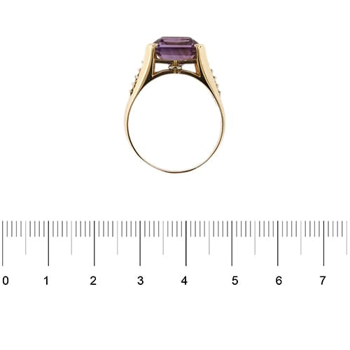 Bague Bague - Améthyste rectangulaire 6,50 ct en or jaune 18 ct 58 Facettes 35012