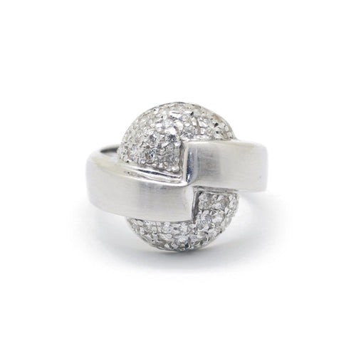 Bague 58 Bague en or blanc et diamants 58 Facettes 170127R