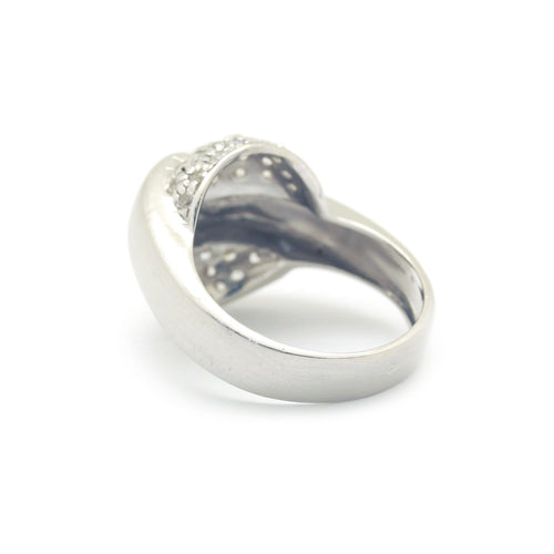 Bague 58 Bague en or blanc et diamants 58 Facettes 170127R