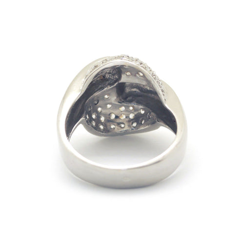 Bague 58 Bague en or blanc et diamants 58 Facettes 170127R