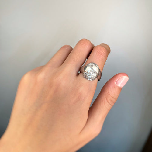 Bague 58 Bague en or blanc et diamants 58 Facettes 170127R