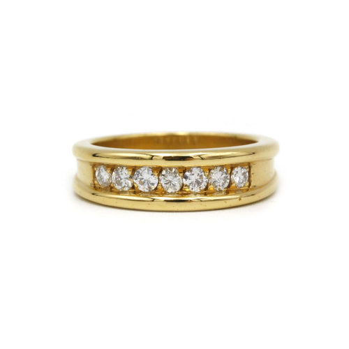 Bague 54 Demi-alliance en or jaune et diamants 58 Facettes 220568R