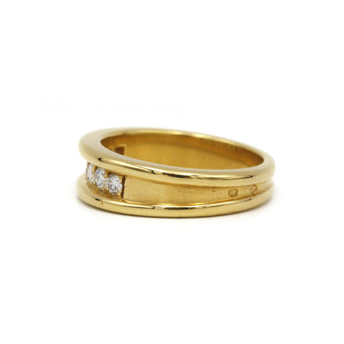 Bague 54 Demi-alliance en or jaune et diamants 58 Facettes 220568R