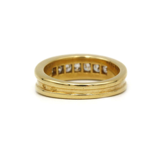 Bague 54 Demi-alliance en or jaune et diamants 58 Facettes 220568R