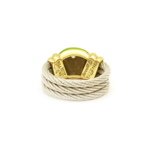 Bague 48 FRED Force 10 - Bague en or jaune, acier, émail et diamant 58 Facettes 220573R