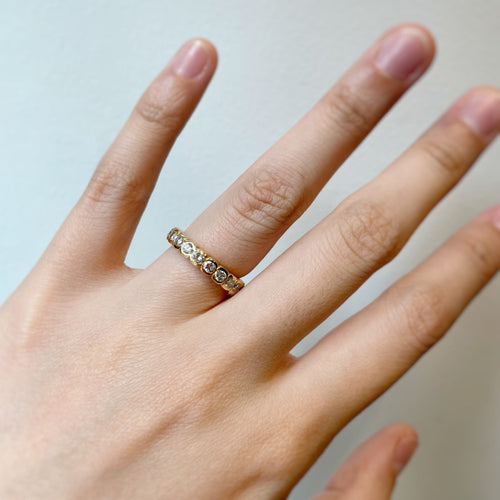 Bague 49 Alliance américaine en or jaune et diamants 58 Facettes 230007SP