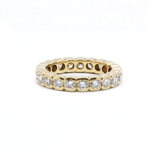Bague 49 Alliance américaine en or jaune et diamants 58 Facettes 230007SP