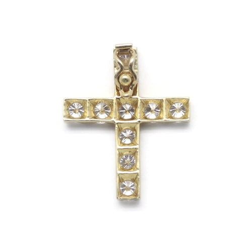 Pendentif Pendentif croix en or jaune et diamants 1,80 ct 58 Facettes 230005SP