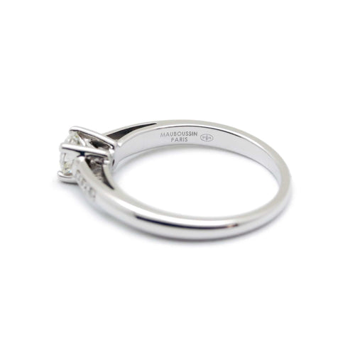 Bague 51 Mauboussin - Solitaire Tu es le sel de ma vie en or blanc et diamants 58 Facettes 190079R