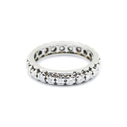 Bague 53 Alliance américaine en or blanc et diamants 58 Facettes 170157R