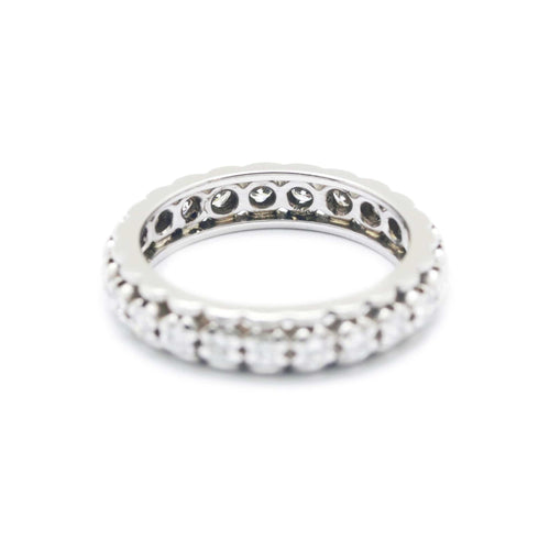 Bague 53 Alliance américaine en or blanc et diamants 58 Facettes 170157R
