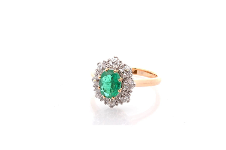 Bague 52 Bague ancienne émeraude et diamants en platine et or 18k 58 Facettes 27503-27622