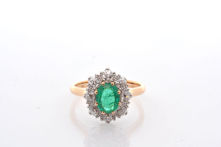 Bague 52 Bague ancienne émeraude et diamants en platine et or 18k 58 Facettes 27503-27622