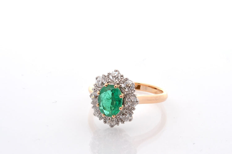 Bague 52 Bague ancienne émeraude et diamants en platine et or 18k 58 Facettes 27503-27622
