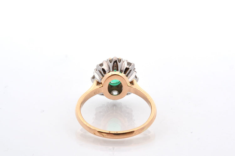 Bague 52 Bague ancienne émeraude et diamants en platine et or 18k 58 Facettes 27503-27622