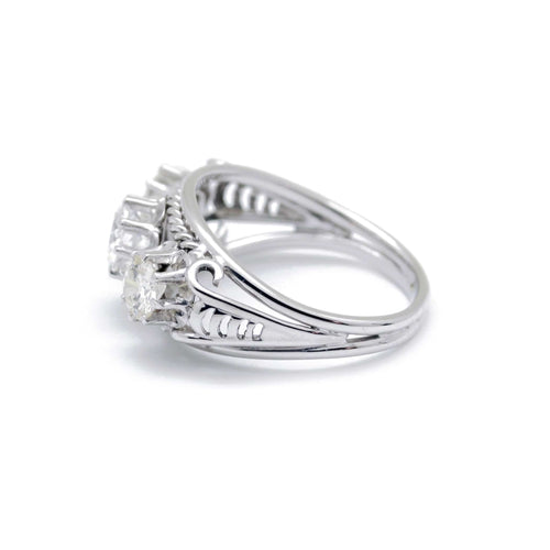 Bague 55 Bague en or blanc 750‰ et diamants 58 Facettes 230002SP