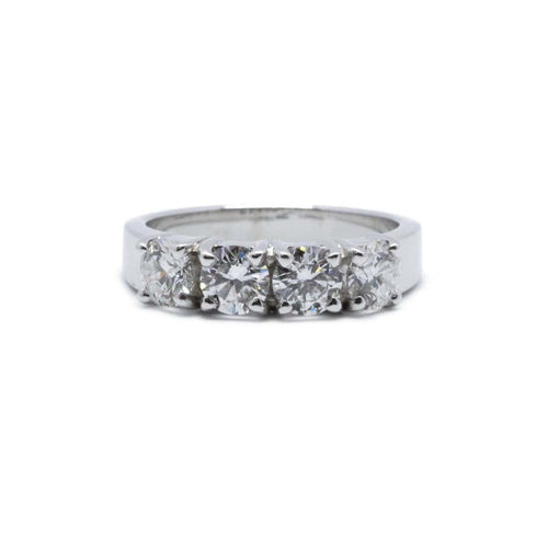 Bague 50 Demi-alliance en or blanc et diamants 58 Facettes 220503R