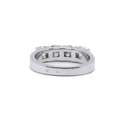 Bague 50 Demi-alliance en or blanc et diamants 58 Facettes 220503R