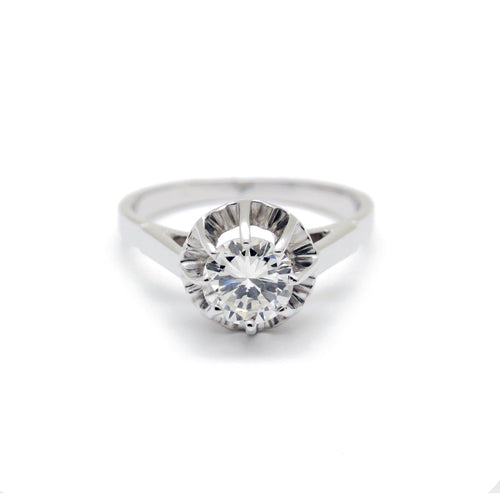 Bague 51 Bague solitaire en platine avec diamant 0,94 ct 58 Facettes 150134R